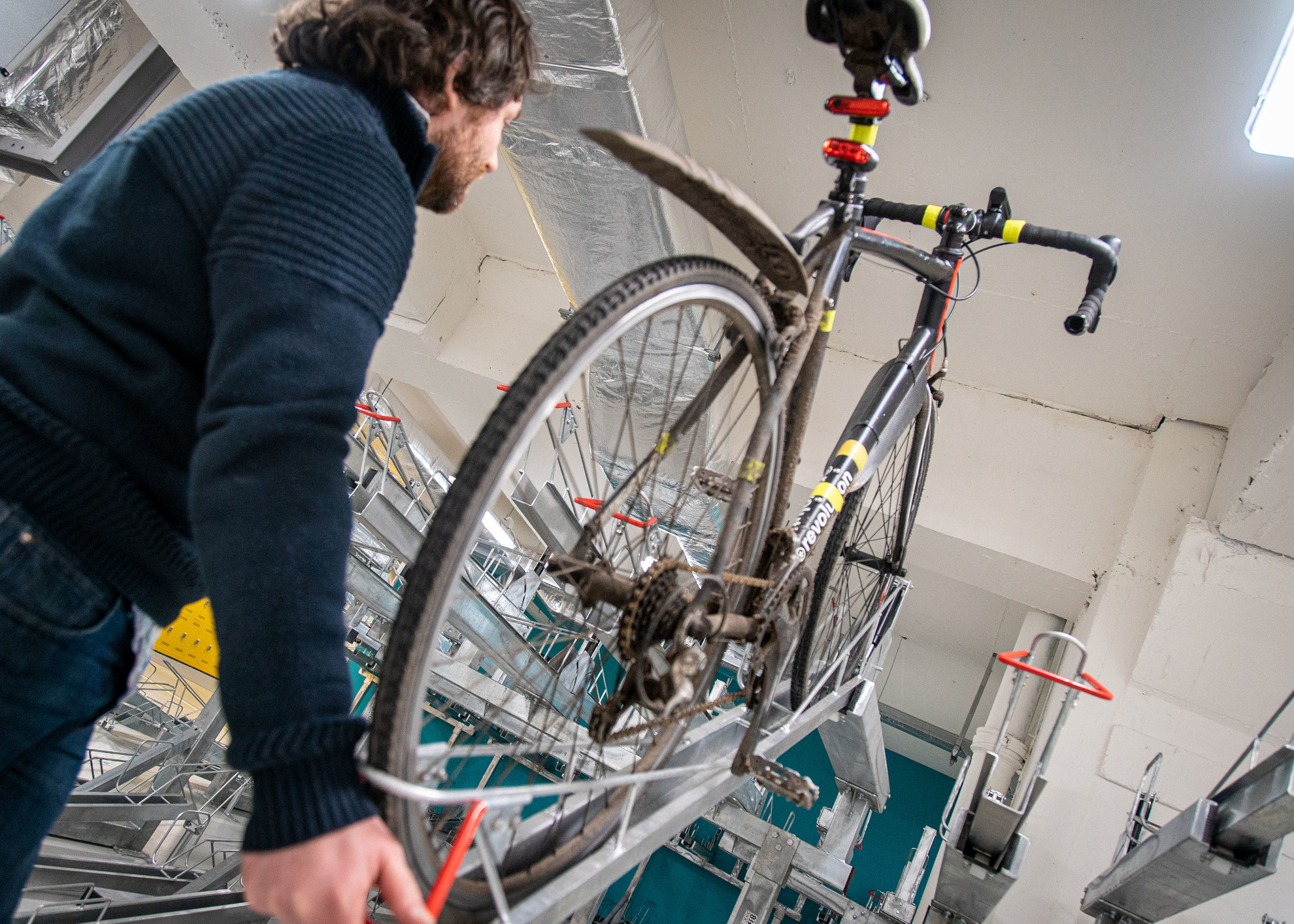 Two Tier Electric Bike Rack from Bike Safe