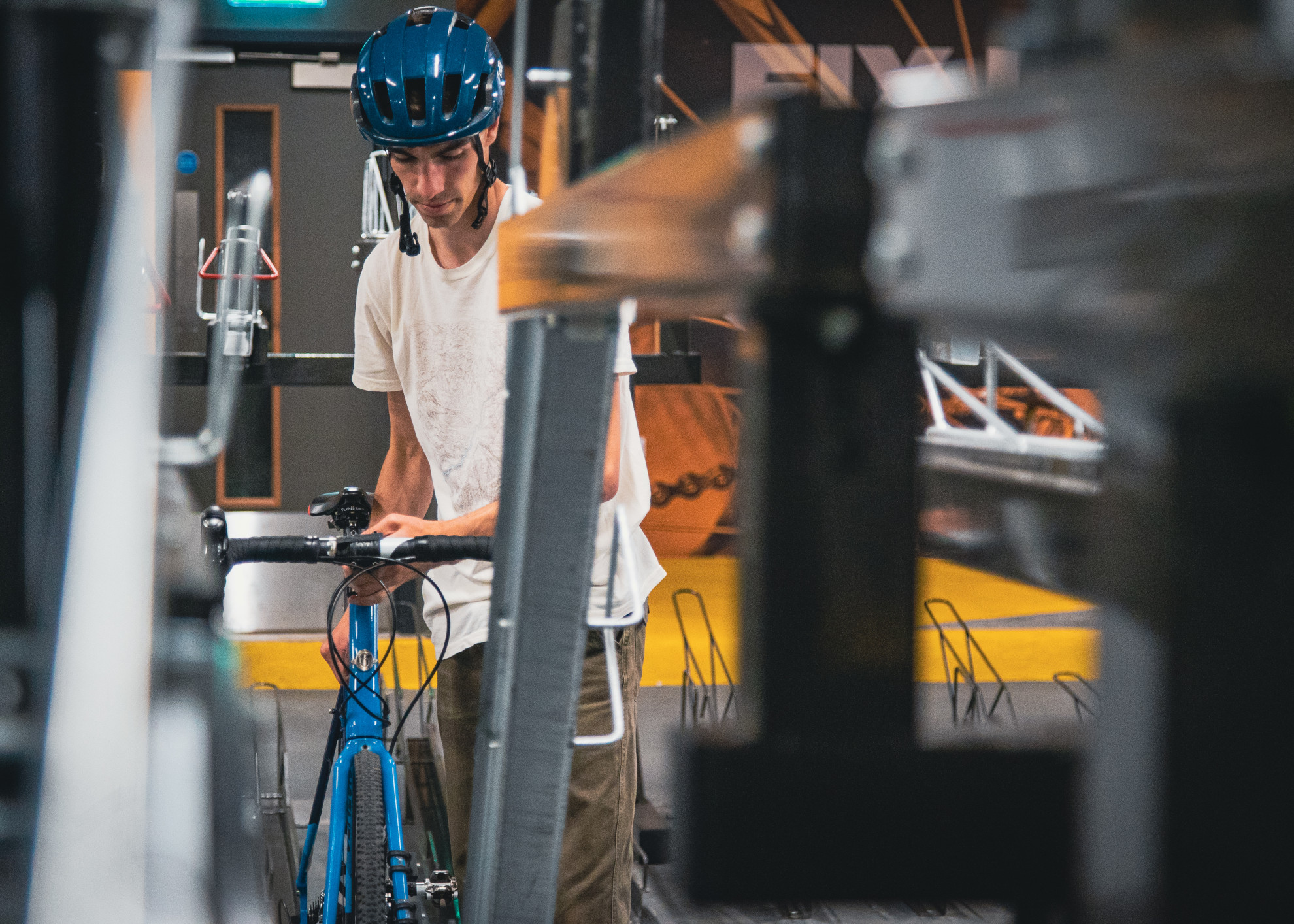 Two Tier Electric Bike Rack from Bike Safe